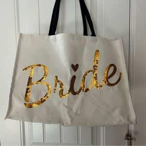 Bride Sequin Canvas Reusable Tote